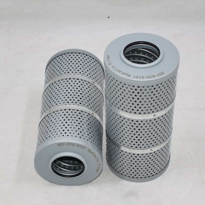 Komatsu Excavator Hydraulic Filter 207-970-5121 with dimensional diagram